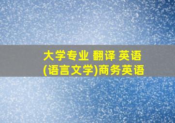 大学专业 翻译 英语(语言文学)商务英语